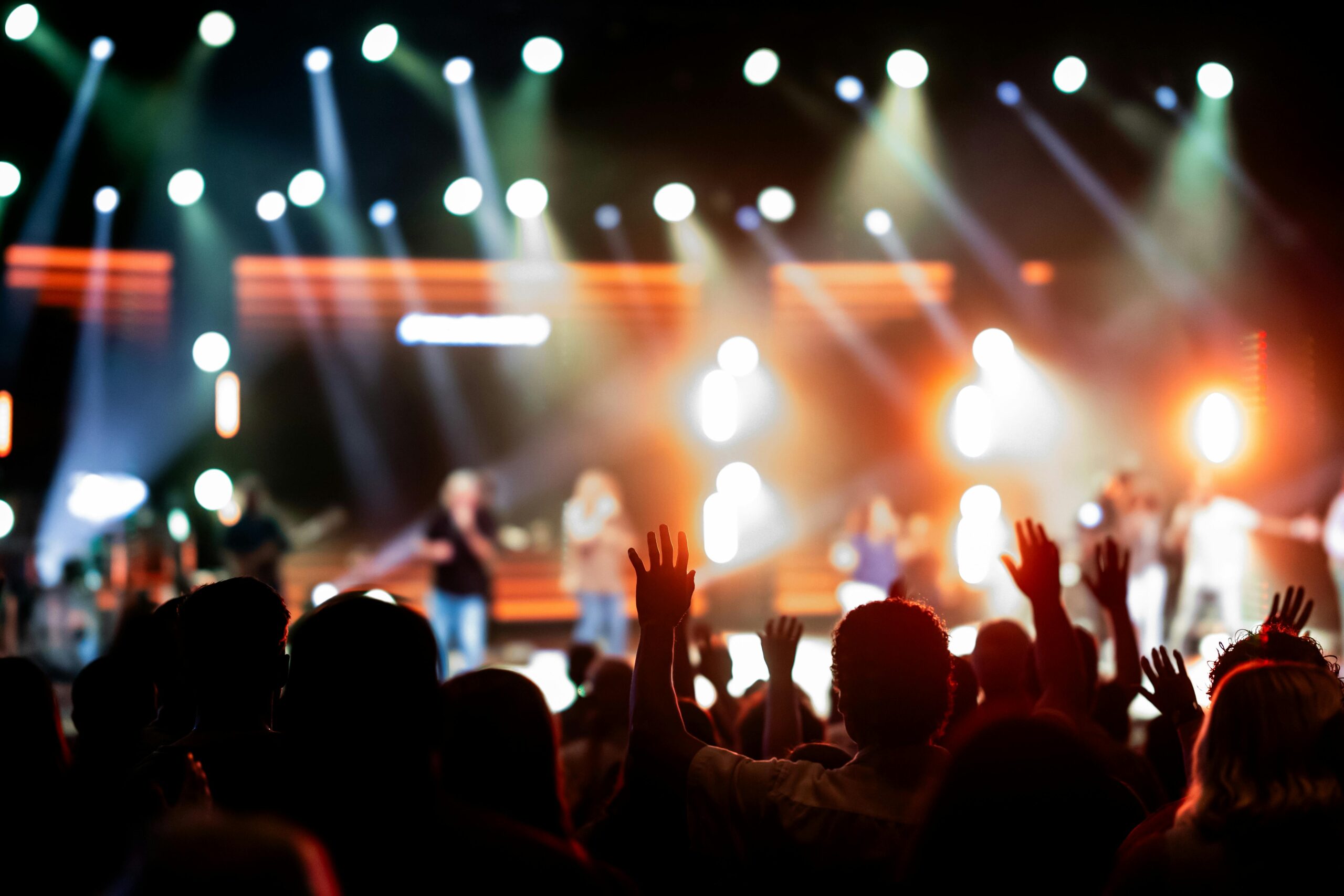 Concert crowd at amphitheatre